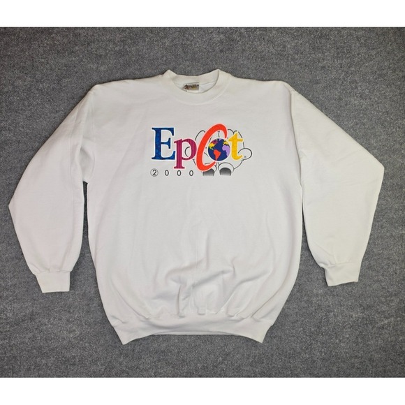 Disney Other - Vintage Mickey Mouse Disney Epcot Center 2000 White Crewneck Sweatshirt Size XL